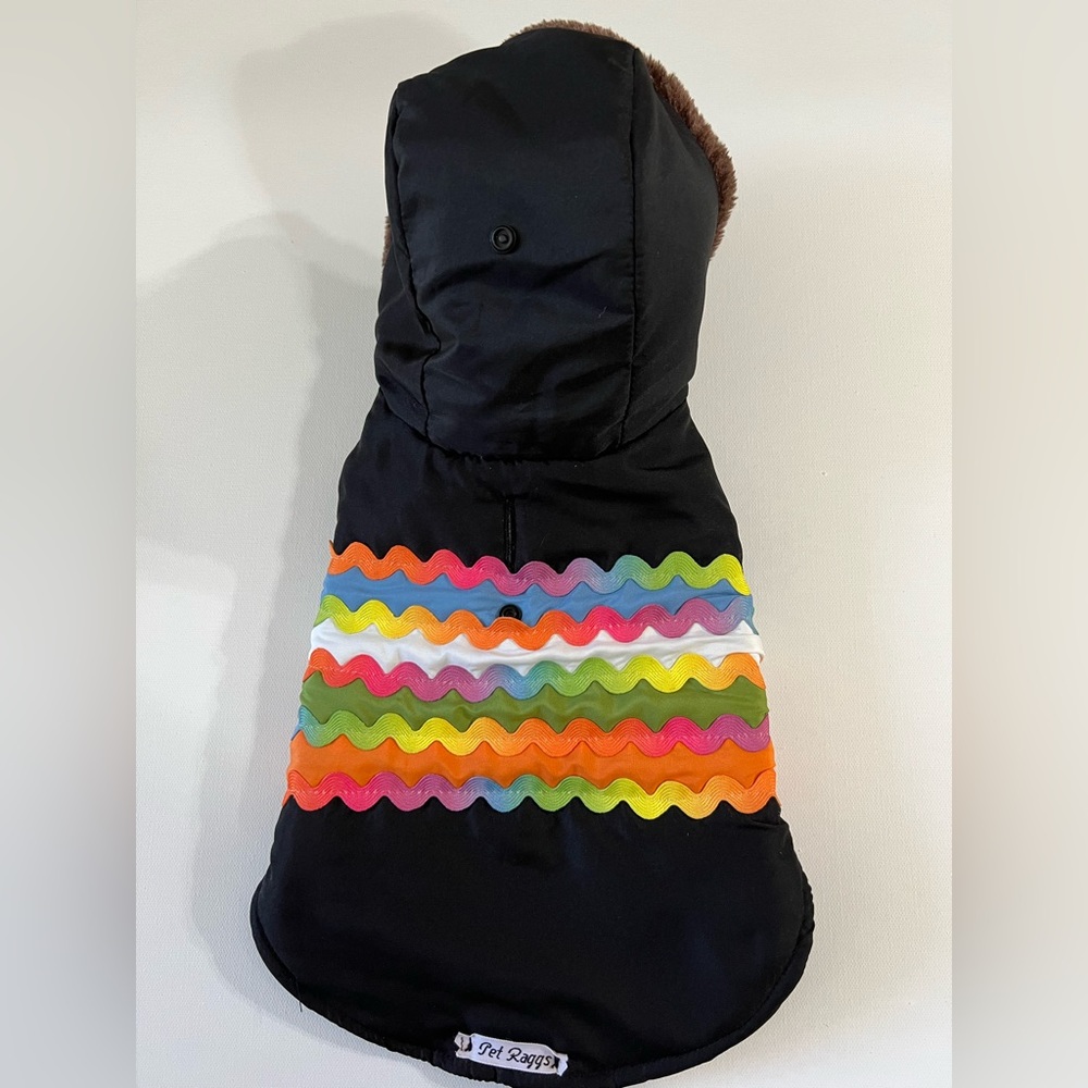 Designer Fleece Lined Jacket with Hood and Trim.